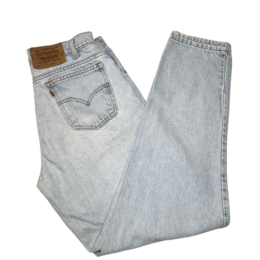 Levi's 550 Jeans Mens 32x32 Light Wash Relaxed Tapered Orange Tab Vintage 1995